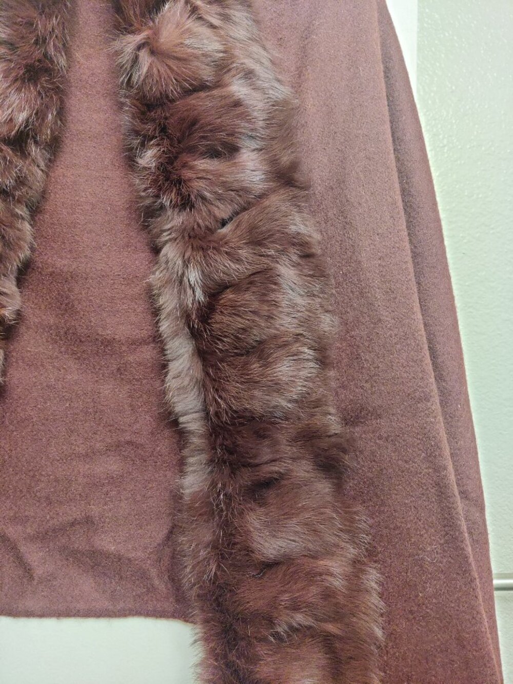 Genuine Angora Fur & Wool Blend Long Shawl Scarf Winter Wrap - Picture 3 of 7
